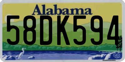 AL license plate 58DK594