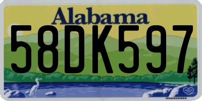 AL license plate 58DK597