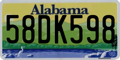 AL license plate 58DK598