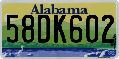 AL license plate 58DK602