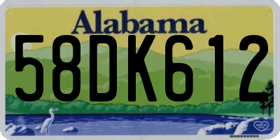 AL license plate 58DK612