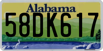 AL license plate 58DK617