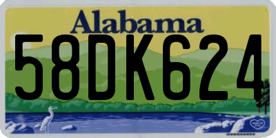 AL license plate 58DK624