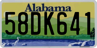 AL license plate 58DK641