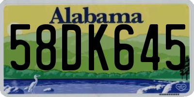 AL license plate 58DK645