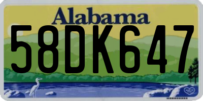 AL license plate 58DK647