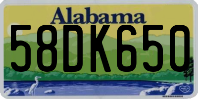 AL license plate 58DK650