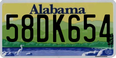 AL license plate 58DK654