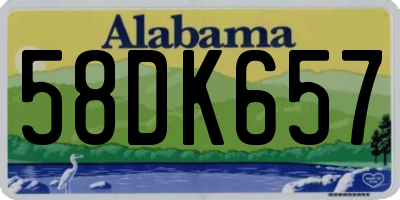 AL license plate 58DK657