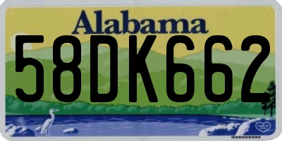 AL license plate 58DK662