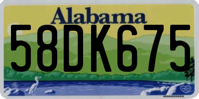 AL license plate 58DK675