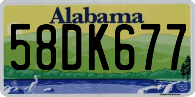 AL license plate 58DK677