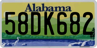 AL license plate 58DK682