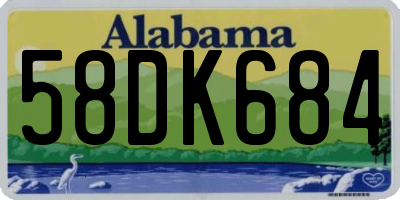 AL license plate 58DK684