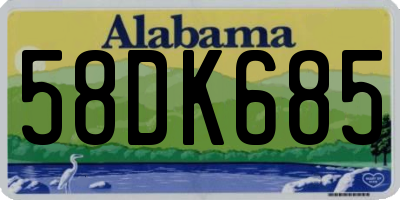 AL license plate 58DK685