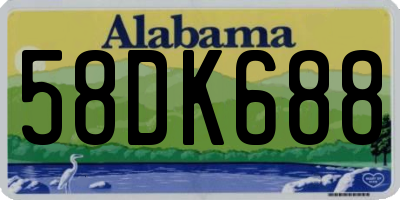 AL license plate 58DK688