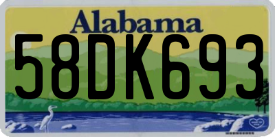 AL license plate 58DK693