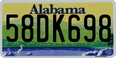 AL license plate 58DK698