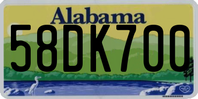 AL license plate 58DK700