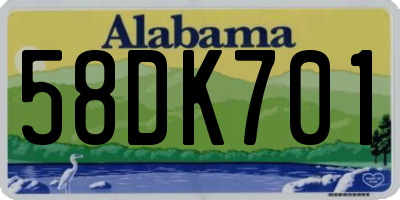 AL license plate 58DK701