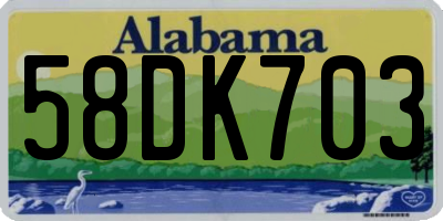 AL license plate 58DK703