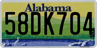 AL license plate 58DK704
