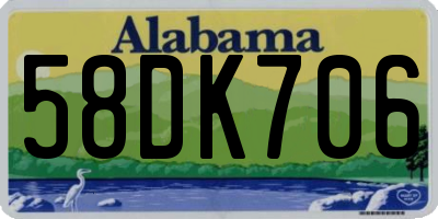 AL license plate 58DK706