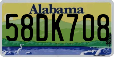 AL license plate 58DK708