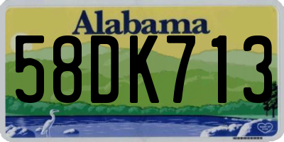 AL license plate 58DK713