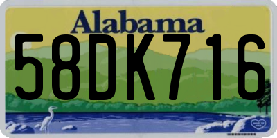 AL license plate 58DK716