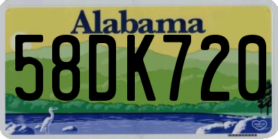 AL license plate 58DK720