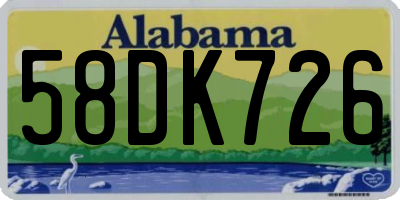 AL license plate 58DK726