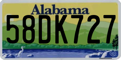 AL license plate 58DK727