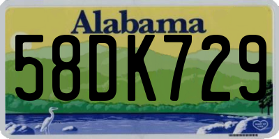 AL license plate 58DK729