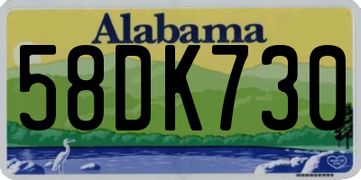 AL license plate 58DK730