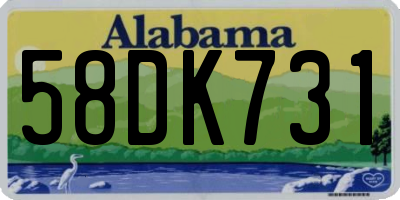 AL license plate 58DK731