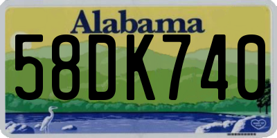 AL license plate 58DK740