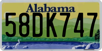 AL license plate 58DK747