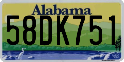 AL license plate 58DK751