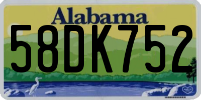 AL license plate 58DK752
