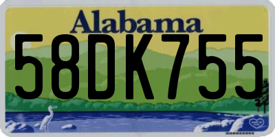 AL license plate 58DK755