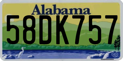 AL license plate 58DK757