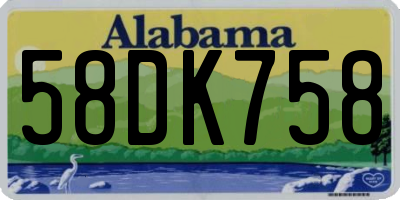 AL license plate 58DK758