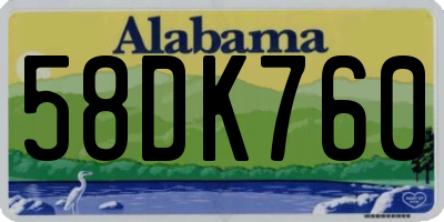 AL license plate 58DK760