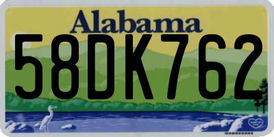 AL license plate 58DK762