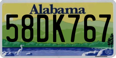 AL license plate 58DK767