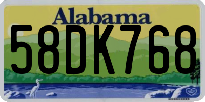 AL license plate 58DK768