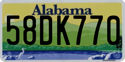 AL license plate 58DK770
