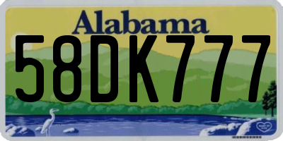 AL license plate 58DK777