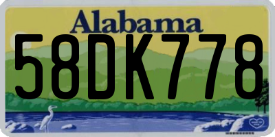 AL license plate 58DK778